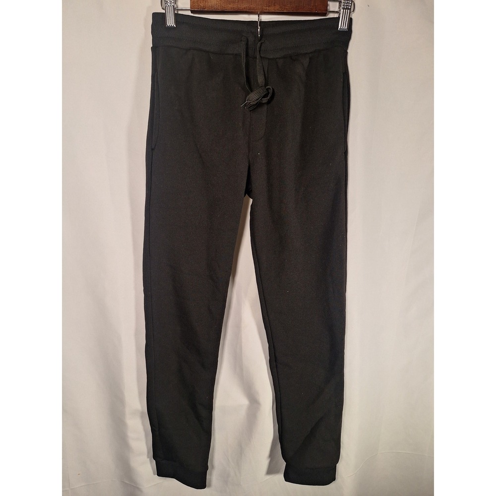 Real Essentials Youth Large Black Fleece Lined‎ Joggers Drawstring Sweatpants